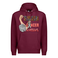 Burgundy brain cancer warrior Premium Hoodie - texasbilliewilder