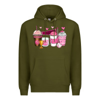 Army Green volleyball coffee cups Premium Hoodie - Zillion Design Studio