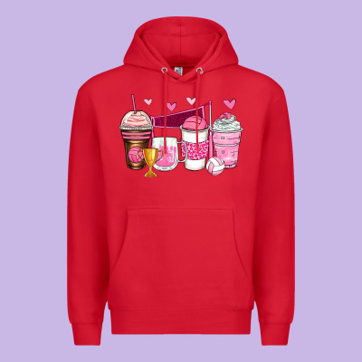 Volleyball Coffee Cups Premium Hoodie Designed By Zillion Design Studio