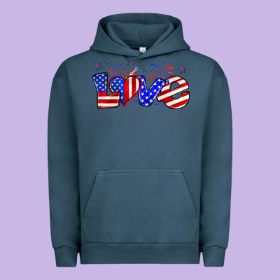 Love 4th Of July Urban Hoodie Designed By Zillion Design Studio