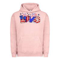 Pigment Salmon love 4th of july Urban Hoodie - Zillion Design Studio