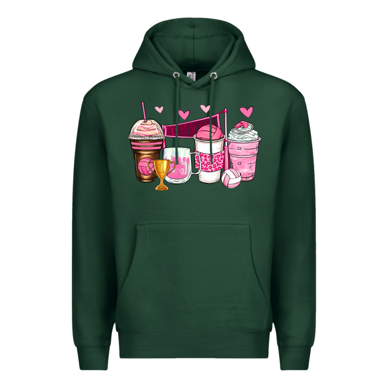 Volleyball Coffee Cups Premium Hoodie by Zillion Design Studio | Teevron