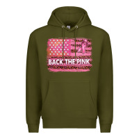 Army Green Back The Pink American Flag Premium Hoodie - texasbilliewilder