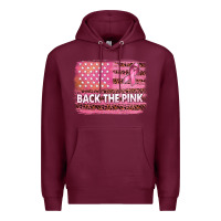 Burgundy Back The Pink American Flag Premium Hoodie - texasbilliewilder