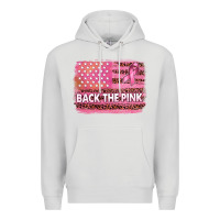 Dove Grey Back The Pink American Flag Premium Hoodie - texasbilliewilder