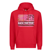 Red Back The Pink American Flag Premium Hoodie - texasbilliewilder