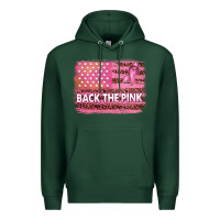 Sports Green Back The Pink American Flag Premium Hoodie - texasbilliewilder