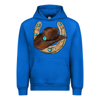 Cobalt horseshoe cowboy hat Urban Hoodie - RanaPortraitStore