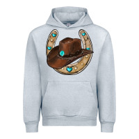 Heather Grey horseshoe cowboy hat Urban Hoodie - RanaPortraitStore