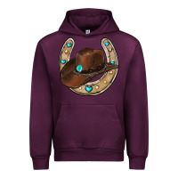 Mauve Wine horseshoe cowboy hat Urban Hoodie - RanaPortraitStore