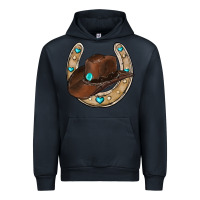 Navy horseshoe cowboy hat Urban Hoodie - RanaPortraitStore