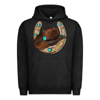 Pigment Black horseshoe cowboy hat Urban Hoodie - RanaPortraitStore