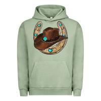 Pigment Oil Green horseshoe cowboy hat Urban Hoodie - RanaPortraitStore