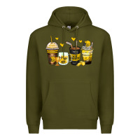 Army Green ice hockey coffee cups Premium Hoodie - Zillion Design Studio