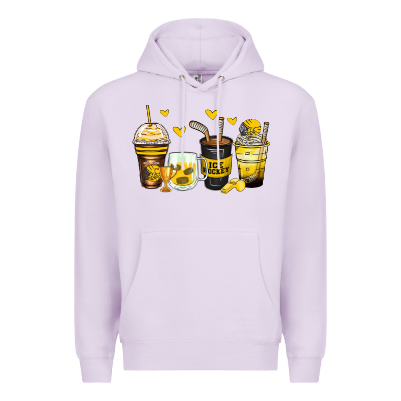Ice Hockey Coffee Cups Premium Hoodie by Zillion Design Studio | Teevron