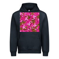Navy Breast Cancer with Ribbon and Butterfly Urban Hoodie - texasbilliewilder