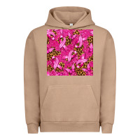 Pigment Burro Breast Cancer with Ribbon and Butterfly Urban Hoodie - texasbilliewilder