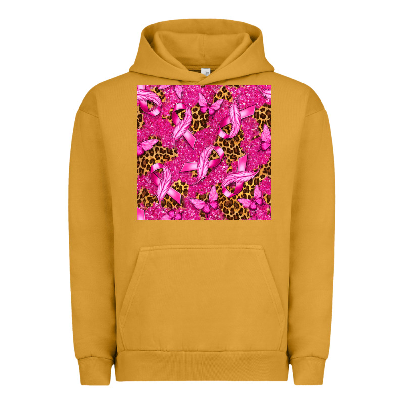 Breast Cancer With Ribbon And Butterfly Urban Hoodie by texasbilliewilder | Teevron
