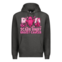 Charcoal Heather Boo Scare Away Breast Cancer Premium Hoodie - texasbilliewilder
