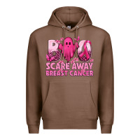 Chestnut Boo Scare Away Breast Cancer Premium Hoodie - texasbilliewilder