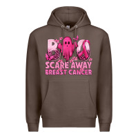 Coffee Boo Scare Away Breast Cancer Premium Hoodie - texasbilliewilder