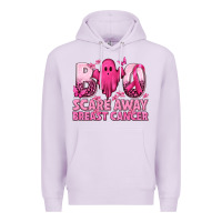 Lilac Boo Scare Away Breast Cancer Premium Hoodie - texasbilliewilder