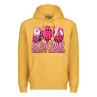 Mustard Boo Scare Away Breast Cancer Premium Hoodie - texasbilliewilder