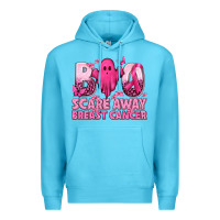 Ocean Blue Boo Scare Away Breast Cancer Premium Hoodie - texasbilliewilder