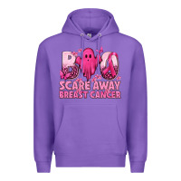 Purple Boo Scare Away Breast Cancer Premium Hoodie - texasbilliewilder