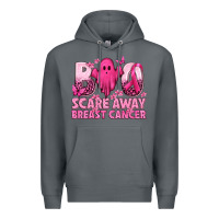 Rock Boo Scare Away Breast Cancer Premium Hoodie - texasbilliewilder