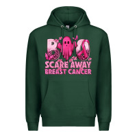 Sports Green Boo Scare Away Breast Cancer Premium Hoodie - texasbilliewilder