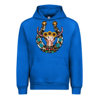 Cobalt western horseshoe skull Urban Hoodie - RanaPortraitStore