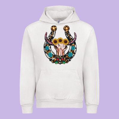 Western Horseshoe Skull Urban Hoodie Designed By Ranaportraitstore