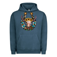 Pigment Midnight Navy western horseshoe skull Urban Hoodie - RanaPortraitStore