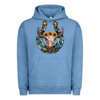 Pigment Pebble Blue western horseshoe skull Urban Hoodie - RanaPortraitStore