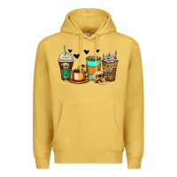 Antique Gold skeleton coffee cups Premium Hoodie - Zillion Design Studio