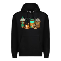 Black skeleton coffee cups Premium Hoodie - Zillion Design Studio
