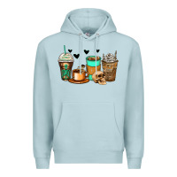 Blue Mist skeleton coffee cups Premium Hoodie - Zillion Design Studio