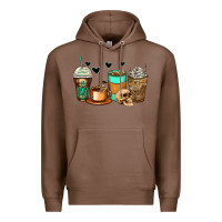 Chestnut skeleton coffee cups Premium Hoodie - Zillion Design Studio