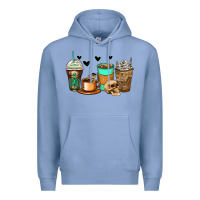Colony Blue skeleton coffee cups Premium Hoodie - Zillion Design Studio