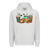 Dove Grey skeleton coffee cups Premium Hoodie - Zillion Design Studio