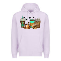 Lilac skeleton coffee cups Premium Hoodie - Zillion Design Studio