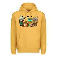 Mustard skeleton coffee cups Premium Hoodie - Zillion Design Studio