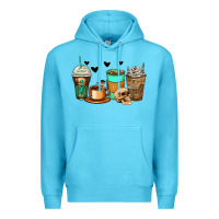 Ocean Blue skeleton coffee cups Premium Hoodie - Zillion Design Studio
