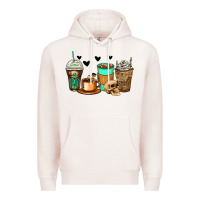 Pale Pink skeleton coffee cups Premium Hoodie - Zillion Design Studio