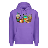 Purple skeleton coffee cups Premium Hoodie - Zillion Design Studio