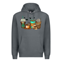 Rock skeleton coffee cups Premium Hoodie - Zillion Design Studio