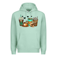 Seafoam skeleton coffee cups Premium Hoodie - Zillion Design Studio