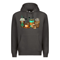 Smoke skeleton coffee cups Premium Hoodie - Zillion Design Studio