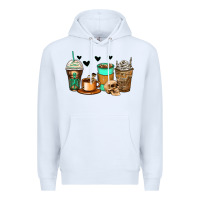 White skeleton coffee cups Premium Hoodie - Zillion Design Studio